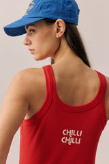Chilli Knit Tank Poppy Red