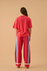 La Mer Stripe Pant Lobster Red