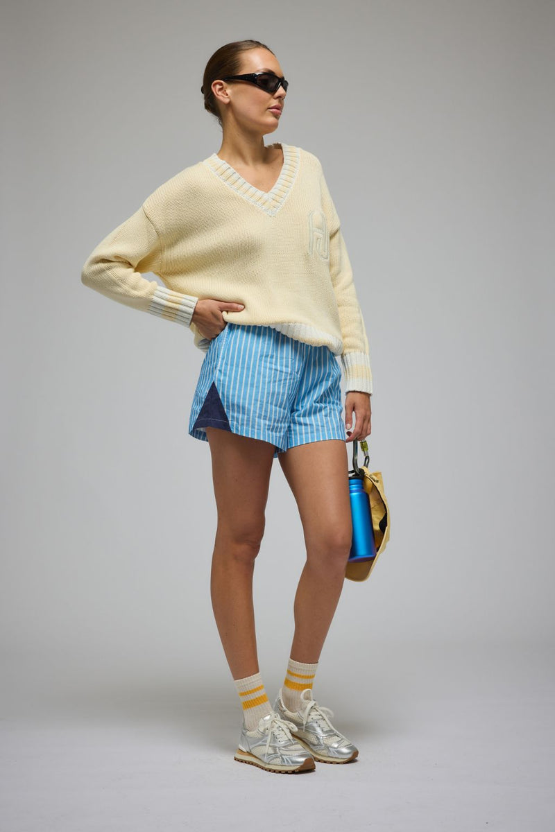 Libby Stripe Short Sky Blue Stripe