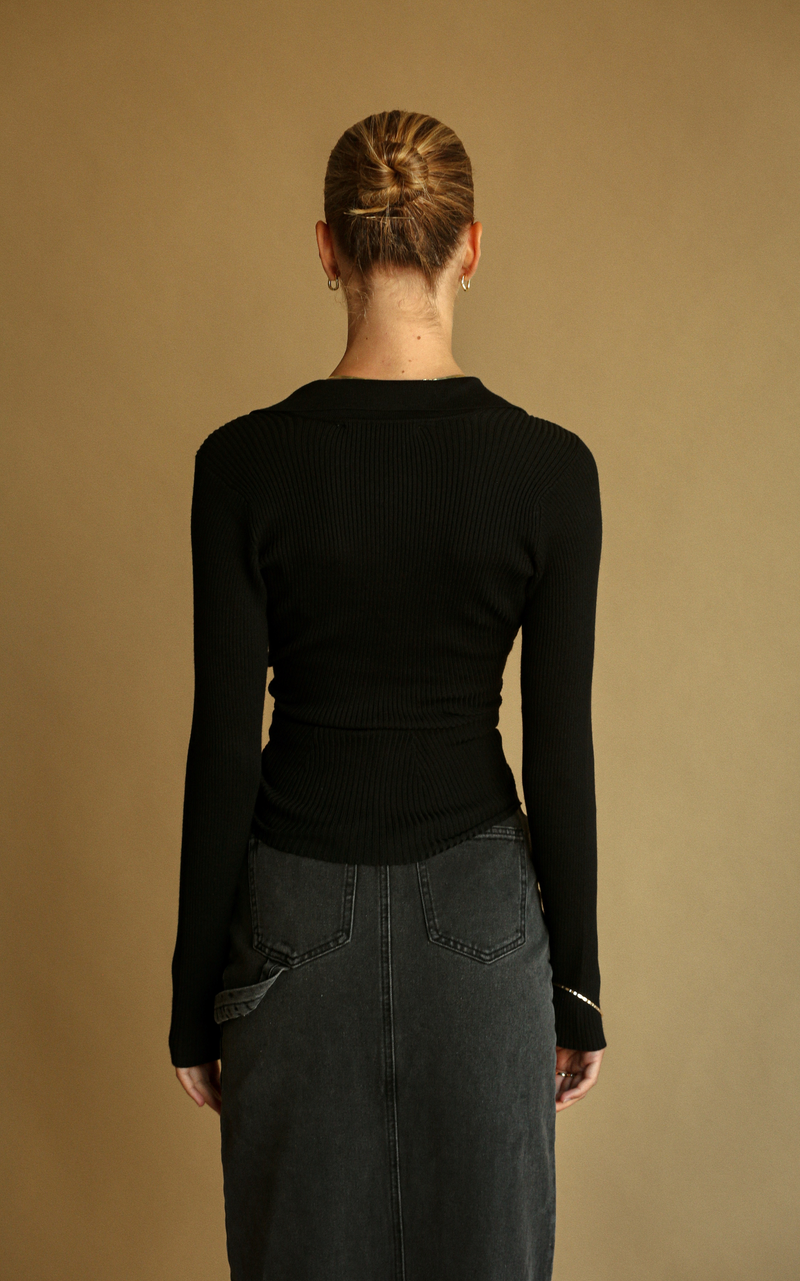 Dune Knit Top Noir