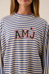 AMJ Waffle Long Sleeve Top Dark Navy
