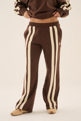 AJ Logo Stripe Trackpant Chicory Coffee
