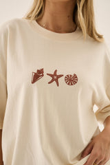 Shells Oversized Tee Natural