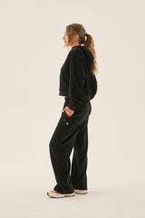 AJ Velour Hoodie Noir