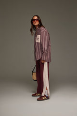 Alpine Cotton Stripe Shirt Red Wine