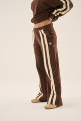 AJ Logo Stripe Trackpant Chicory Coffee
