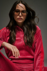 Mara Velour Sweater Pomegranate