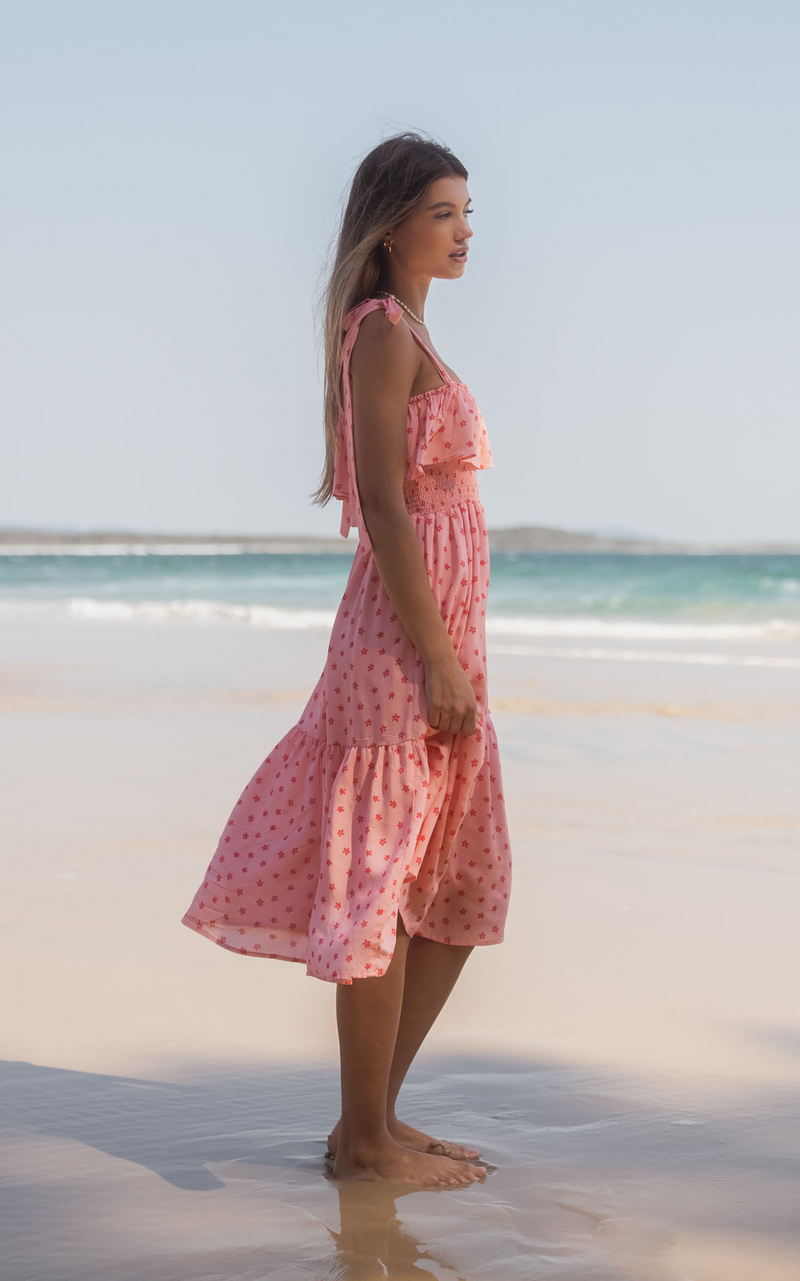 Alma Midi Dress Soft Rose Fleur