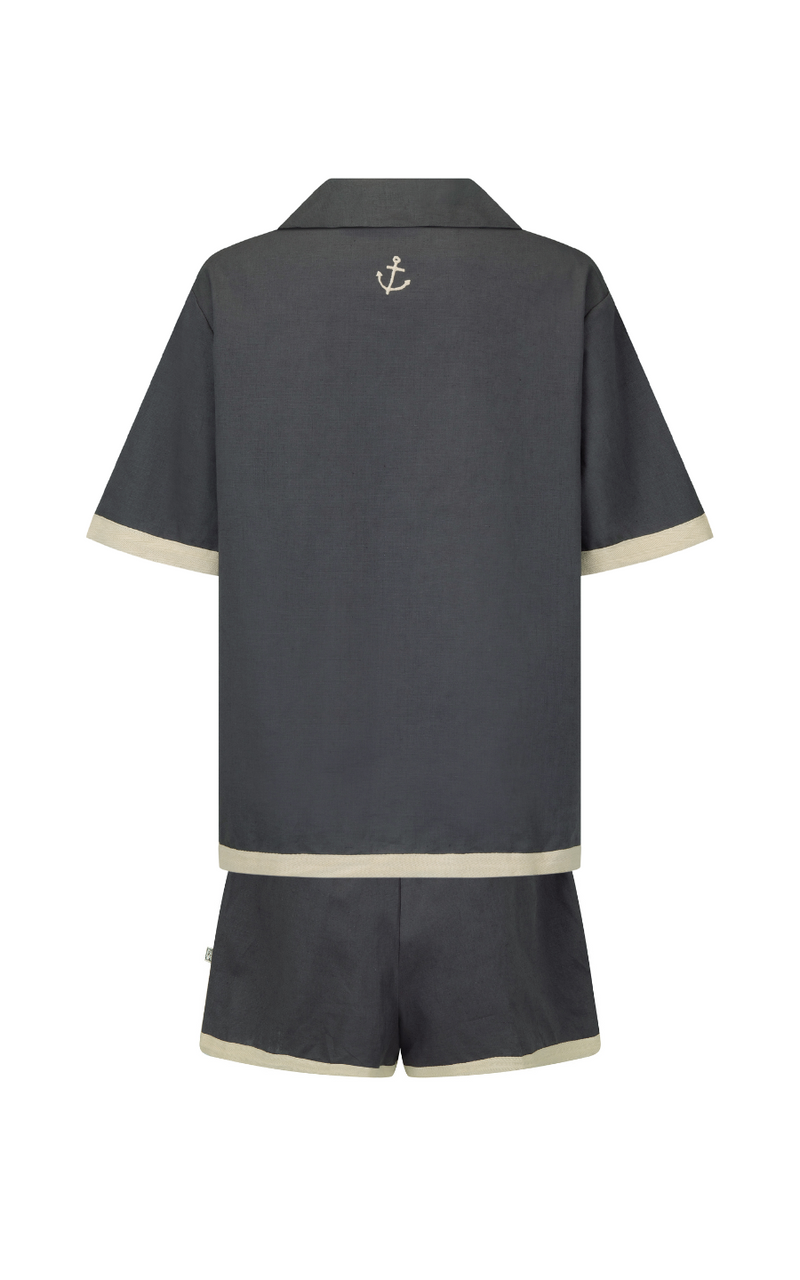 Del Mar Shirt Set Charcoal