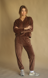 Velour Trackpant Chocolate