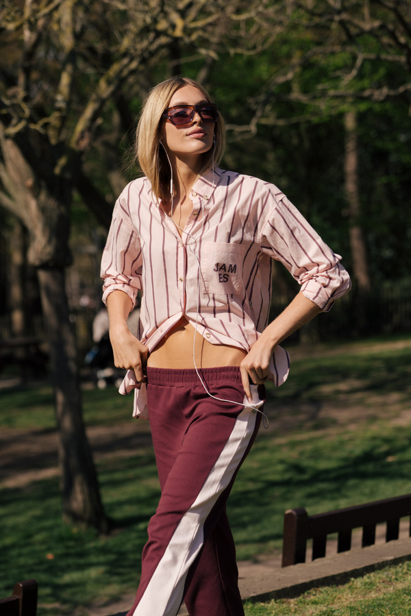 Alpine Cotton Stripe Shirt Light Blush