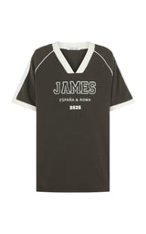James College Waffle Tee Washed Black