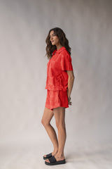 Seaside Terry Shirt Set Lobster Red