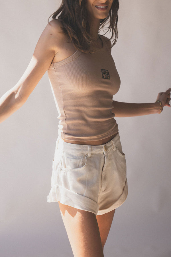 Goldie Denim Short Cream