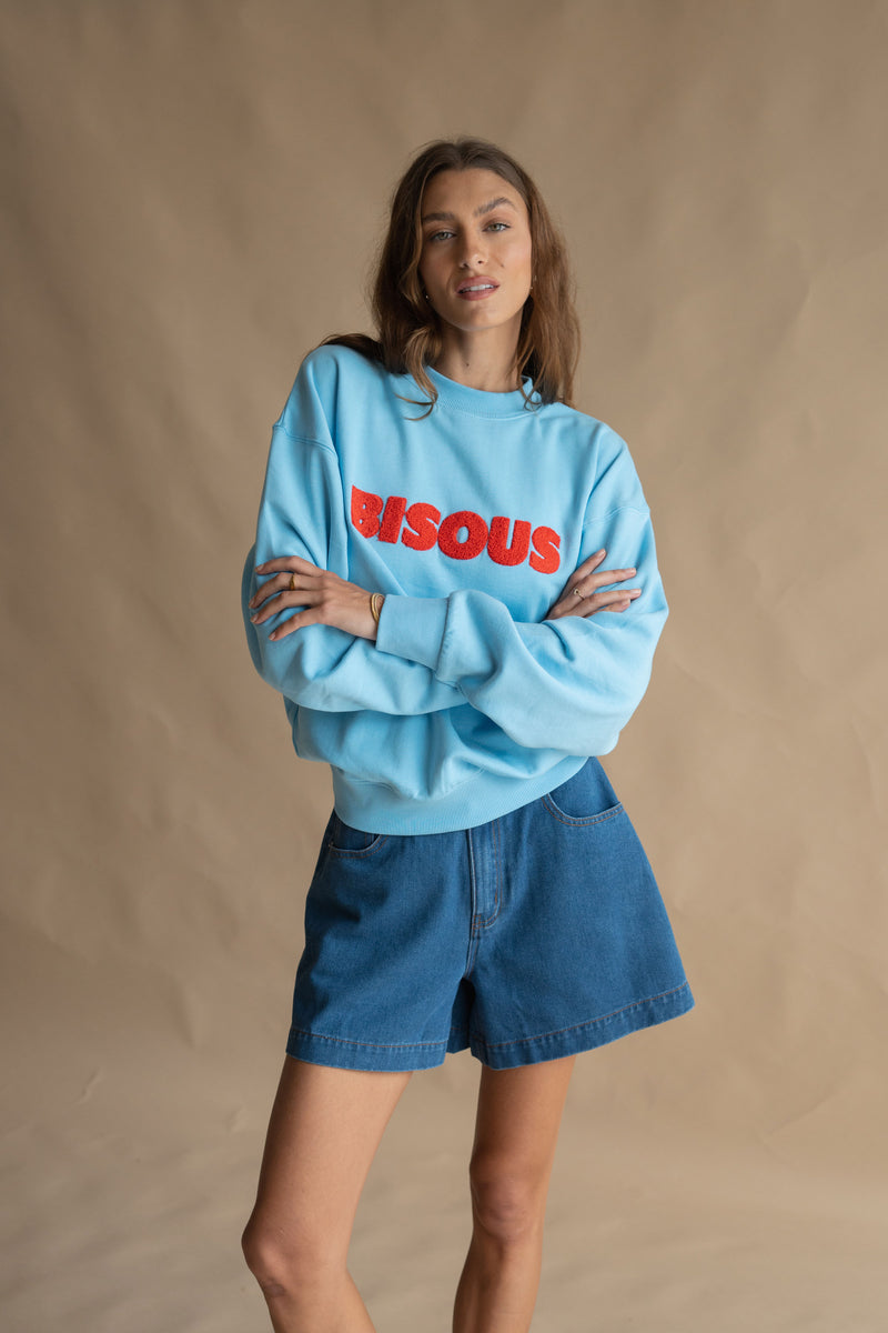 Bisous Sweatshirt Ice Blue