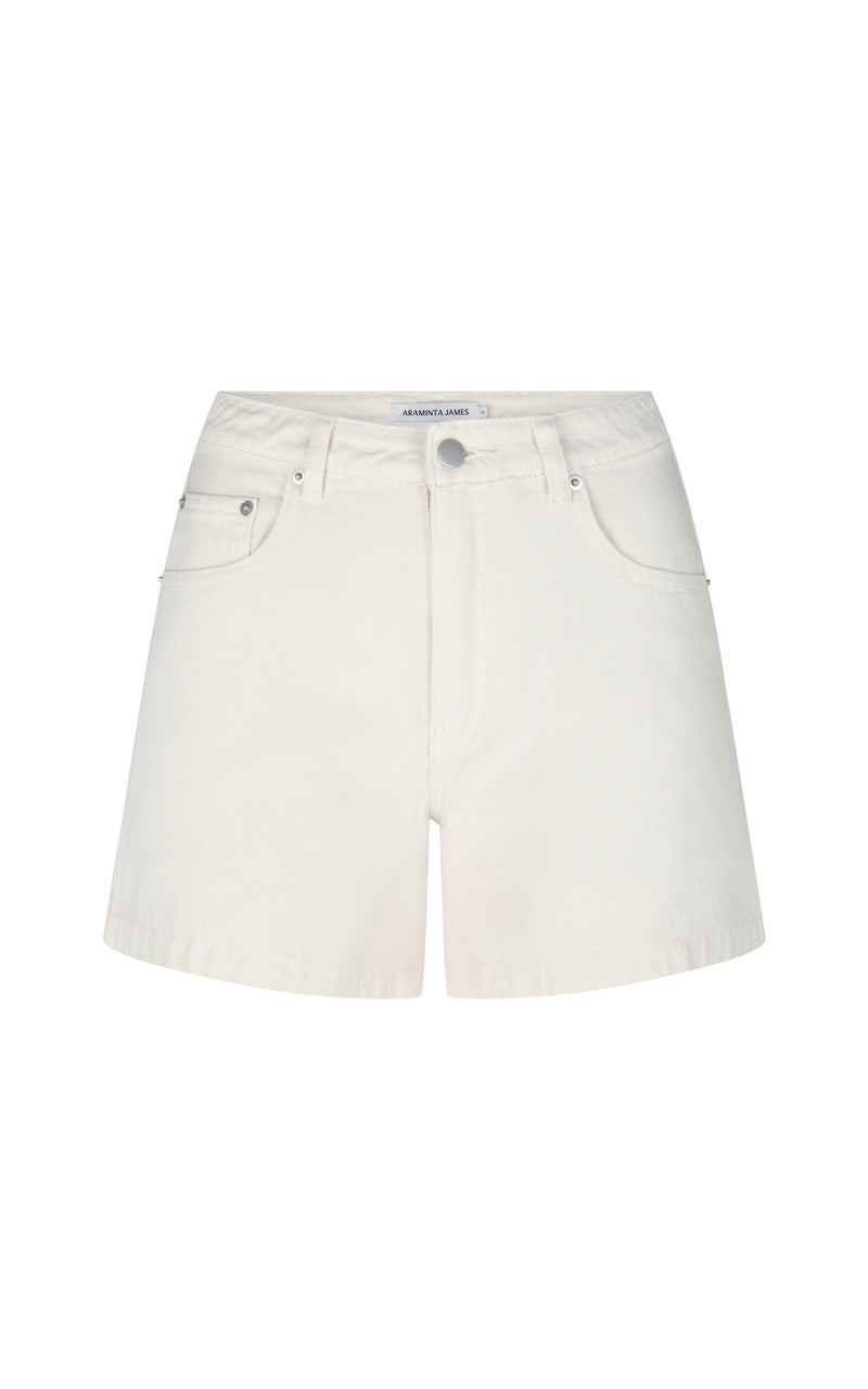 Capri Denim Short Cream