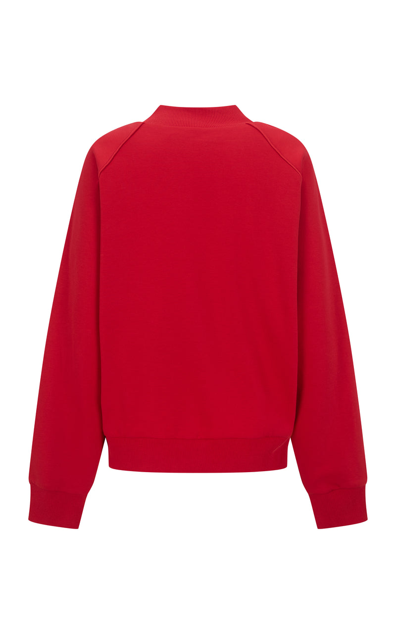 Retro Knit Zip Thru Jacket Tango Red – Araminta James