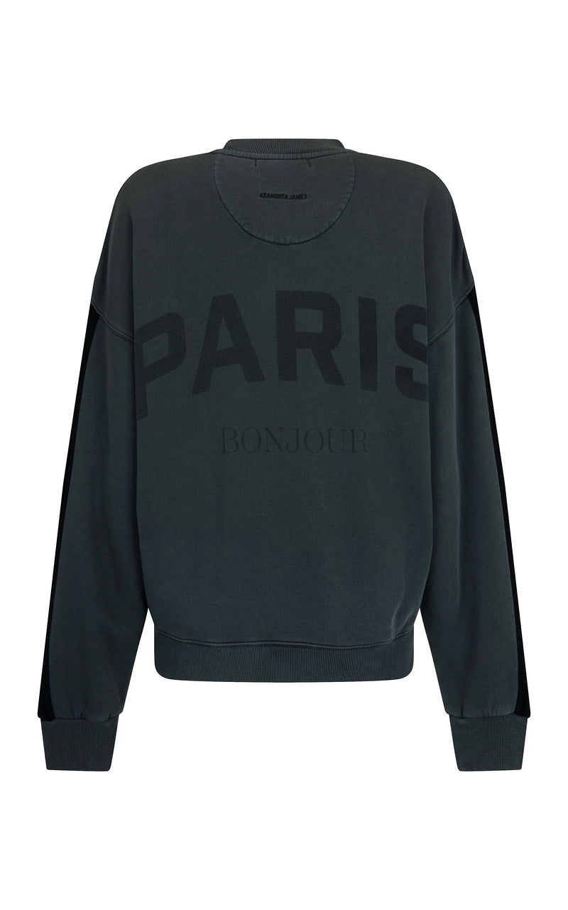 Paris Sweatshirt Washed Black