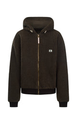 Sherpa Hooded Jacket Dark Chocolate