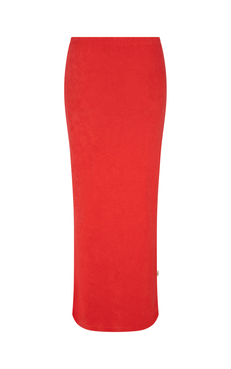 Terry Column Skirt Coral