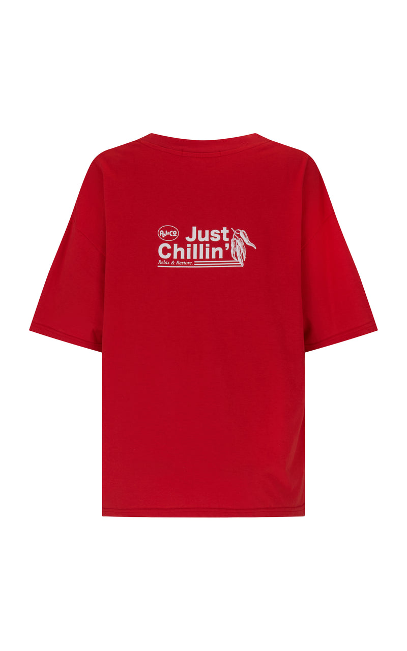 Chillin Oversized Tee Poppy Red – Araminta James
