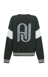 AJ Appliqué Sweatshirt Washed Black