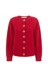 Aimes Shell Cardigan Deep Coral