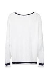 Montauk V-Neck Knit Sweater White - new arrival