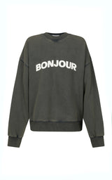 Bon Sweatshirt Washed Herb - new arrival