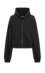 Zip Hoodie Washed Black