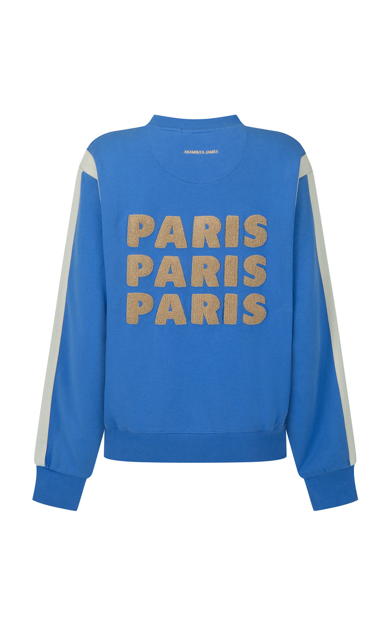 Paris Love Sweatshirt Blue