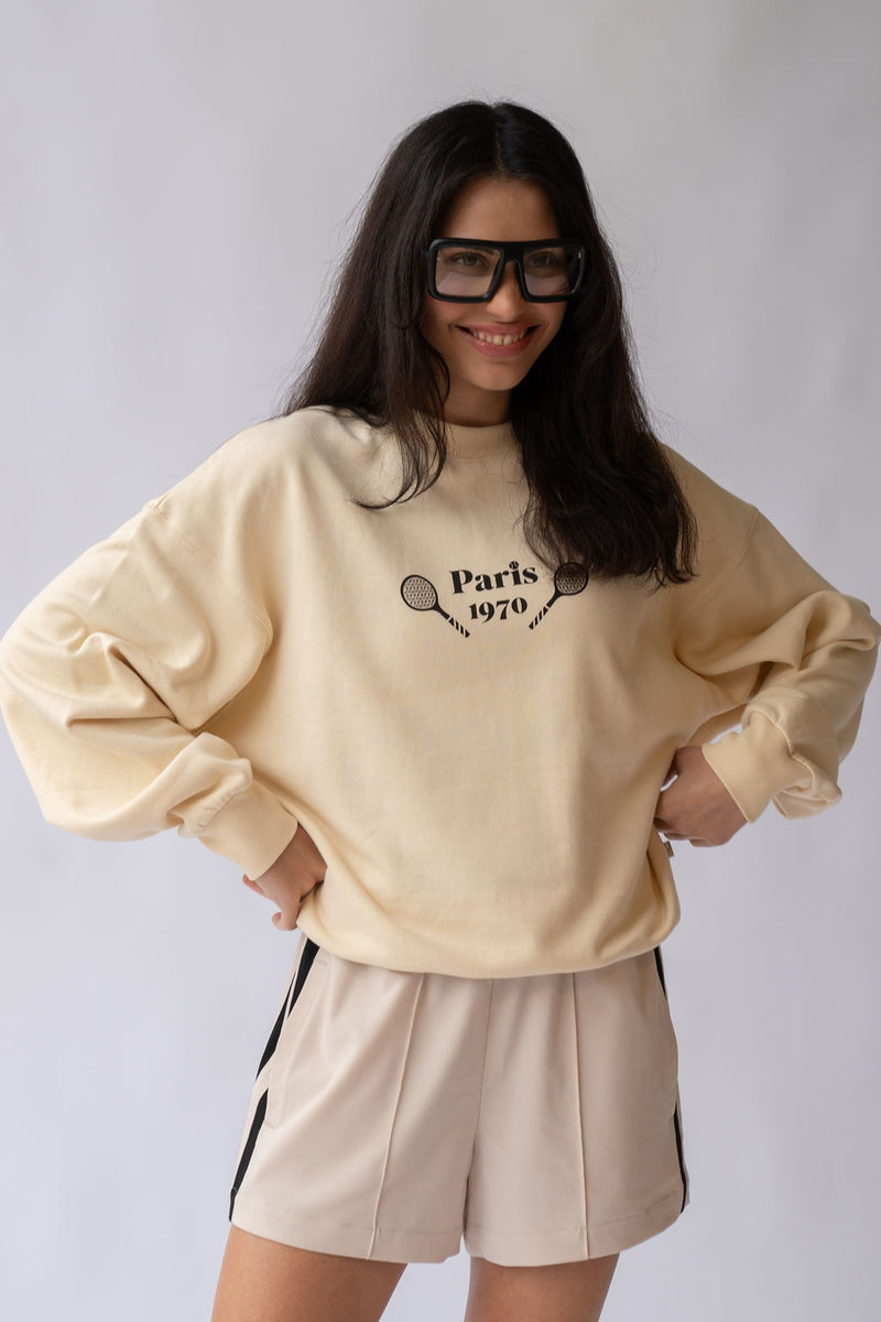 French Tennis Sweatshirt Blonde Wood