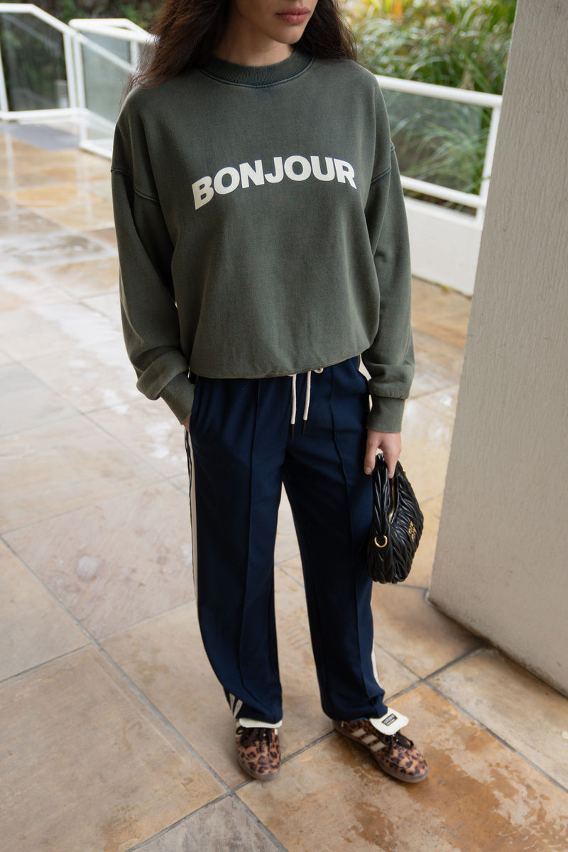 Bon Sweatshirt Washed Herb - new arrival