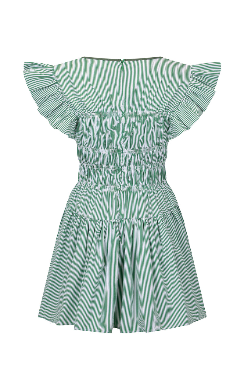 Delfina Mini Dress Verde Stripe