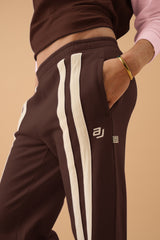 AJ Logo Stripe Trackpant Chicory Coffee