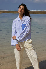AJ Stripe Shirt Sky Blue