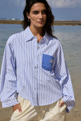 AJ Stripe Shirt Sky Blue
