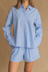 Holiday Short Blue Stripe