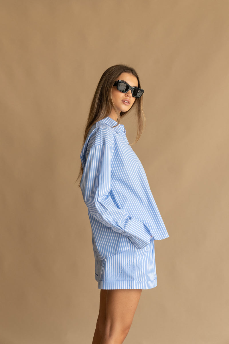 Holiday Shirt Blue Stripe