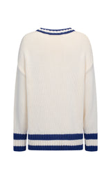 AJ V-Neck Knit Sweater Coconut
