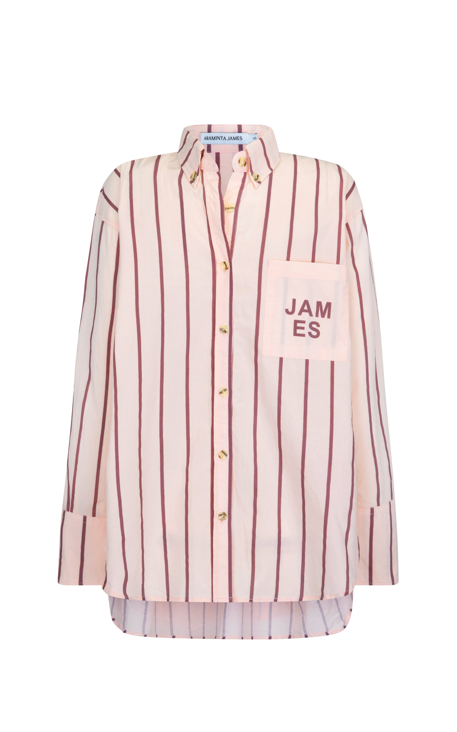 Alpine Cotton Stripe Shirt Light Blush – Araminta James