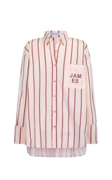 Alpine Cotton Stripe Shirt Light Blush