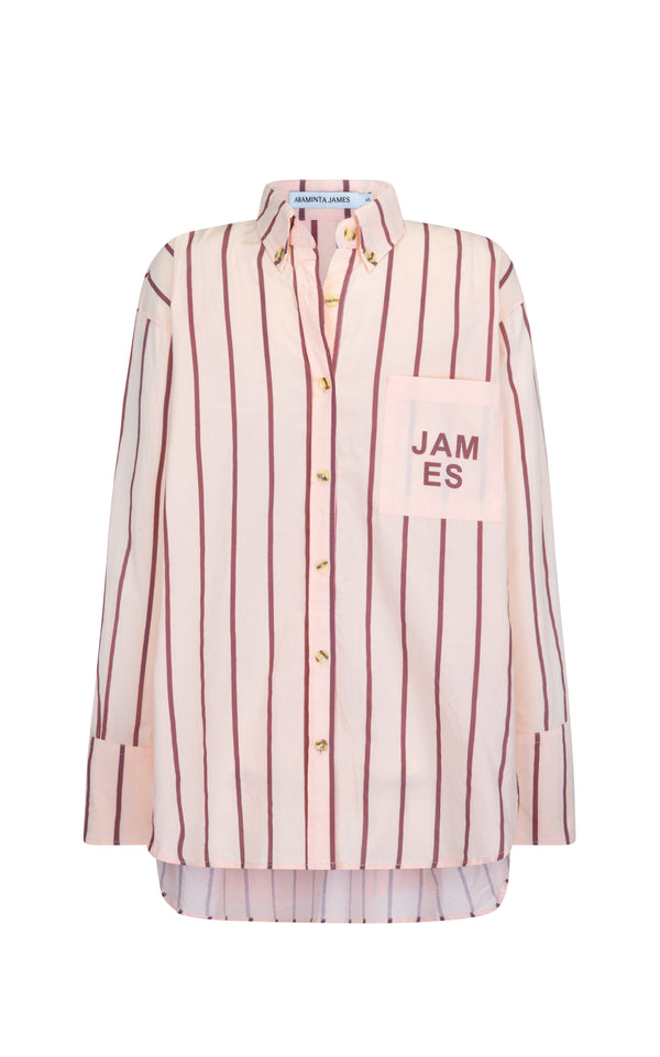 Alpine Cotton Stripe Shirt Light Blush