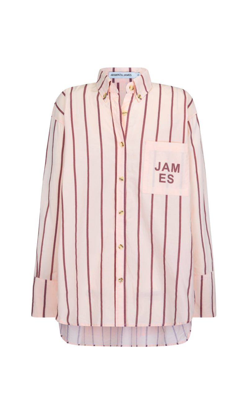Alpine Cotton Stripe Shirt Light Blush