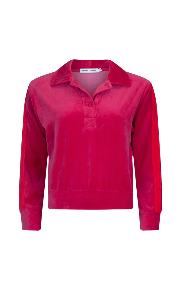 Mara Velour Sweater Pomegranate