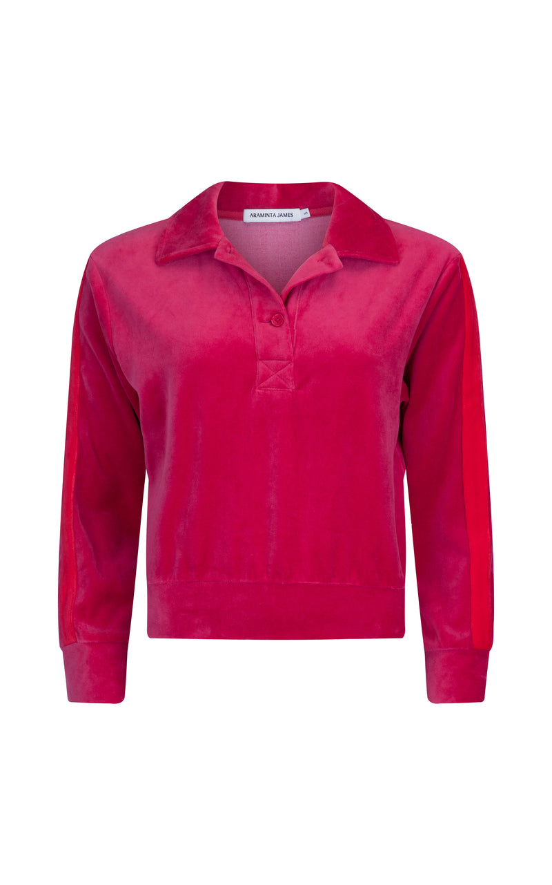 Mara Velour Sweater Pomegranate
