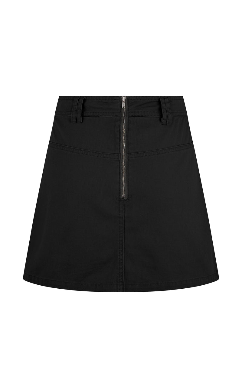 Lottie Drill Mini Skirt Noir