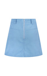 Lottie Drill Mini Skirt Sea Blue