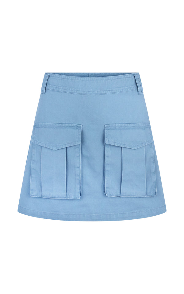 Lottie Drill Mini Skirt Sea Blue