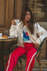 Velour Splice Trackpant Tango Red